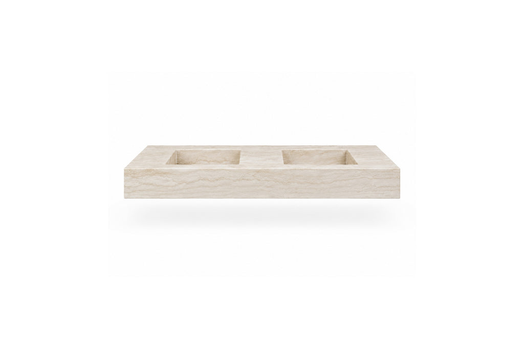 Double Vanity travertine basin
