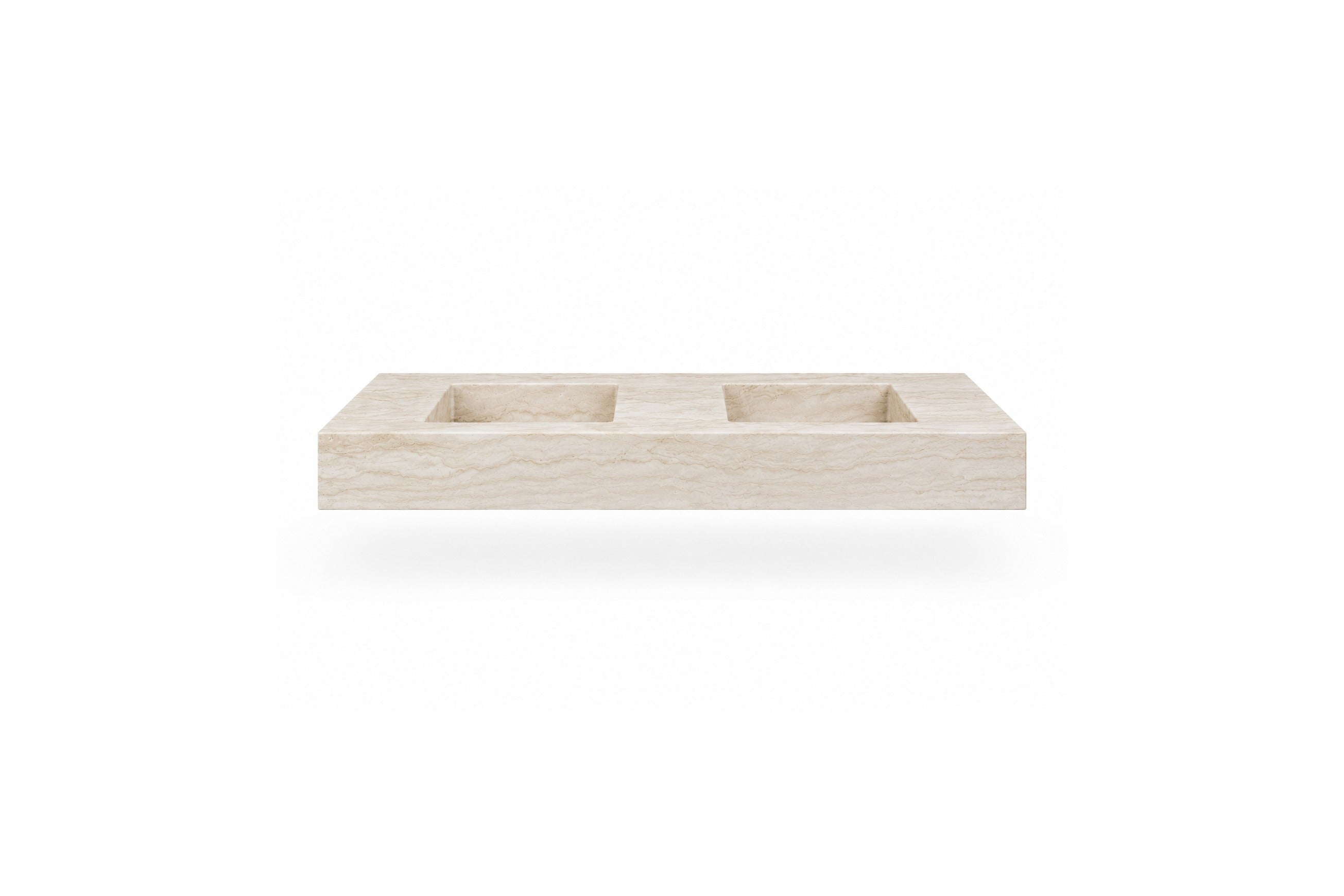 Double Vanity travertine basin